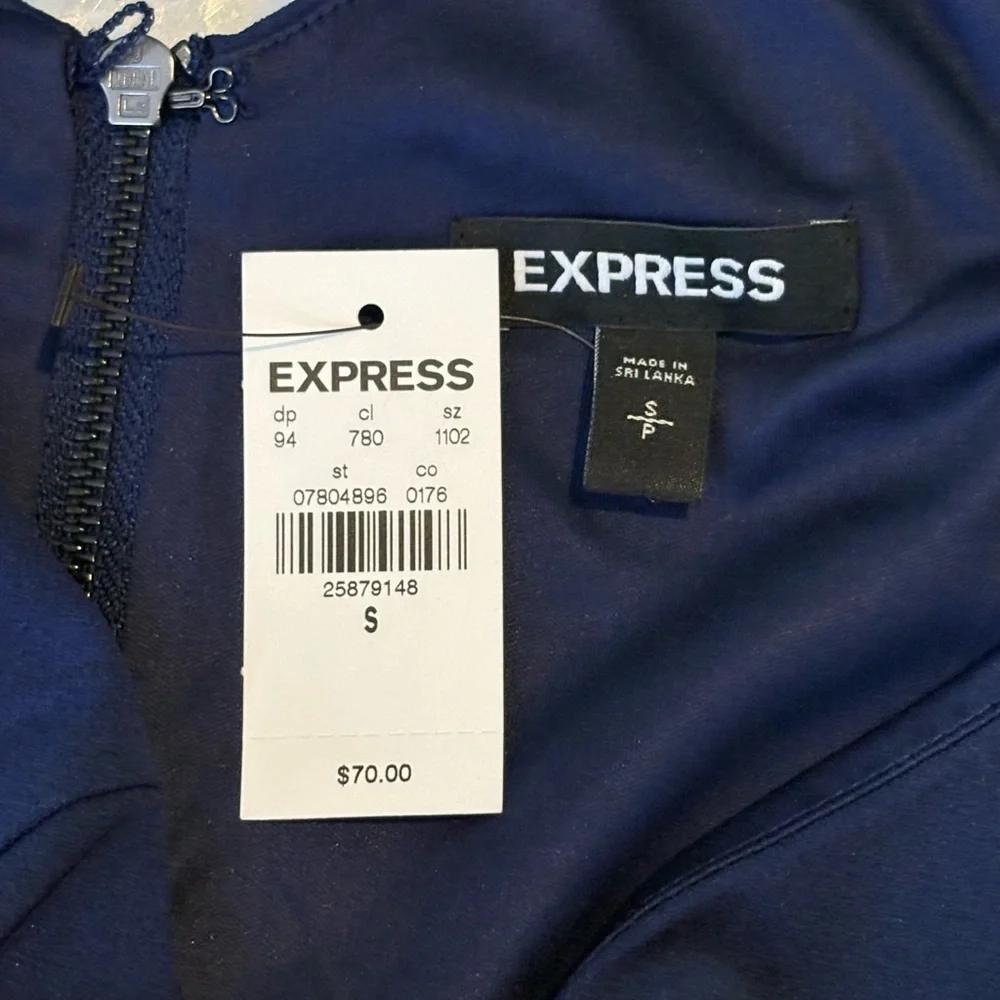 NWT Express Midnight Blue Midi Dress Navy S